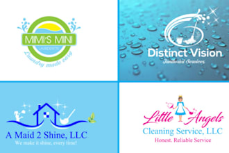 design clean house, janitorial and commercial cleaning logo