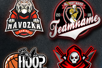 design hockey logo, gaming, sports, and basketball