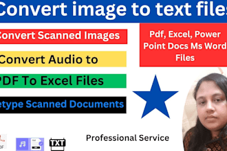convert scanned images to pdf, excel, power p, docs, audio to text