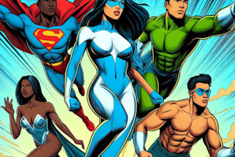 do concept art superhero character for comics cartoon