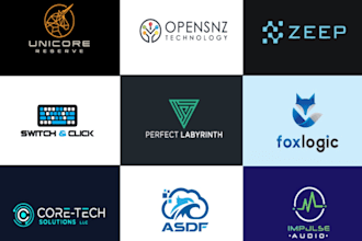 design modern startup, tech, security and crypto technology logo