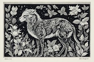 make animal or botanical unique illustration art