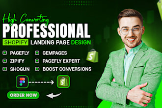 do figma to shopify website design or landing page design with pagefly, gempages