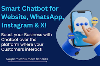 build a flow based chatbot for website, whatsapp, instagram and x