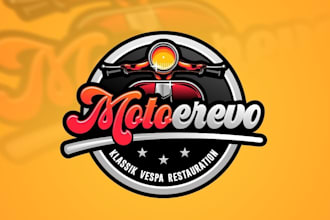 design a modern premium quality scooty motor brand logo