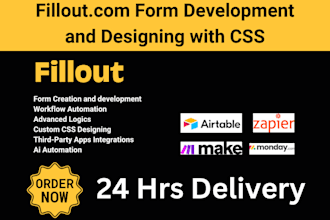 create and design fillout form with custom designing and CSS