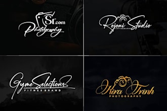design a luxury photography watermark and signature logo