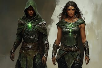 create a dnd art and d and d character for you