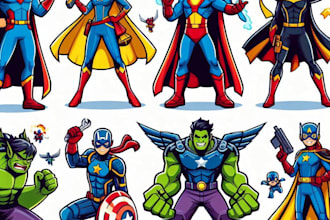 draw your superhero character in comic style