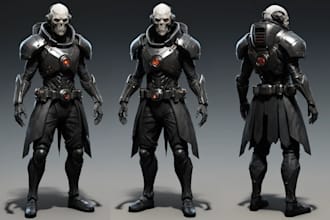 create character art and sci fi concept art