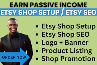 etsy shop set up, etsy digital products design, stan store, etsy print on demand