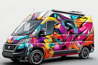create vehicle wrap design, vehicle graphics, food truck