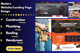 design construction website, contractor, roofing lead, hvac, plumbing website
