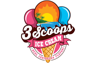 create playful colorful ice cream logo