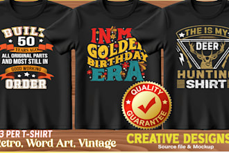 do unique custom t shirt design for merch by amazon and pod