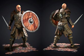 3d modular game character,3d polycount model, vrm character with ue5,3d relief