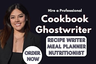 be your amazon kdp cookbook ghostwriter and meal planner