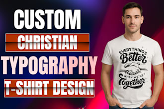 design christian t shirt for clothing brand graphics design for printify, etsy
