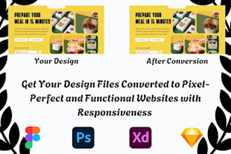convert PSD, xd, figma, sketch to pixel perfect responsive HTML CSS js angularjs
