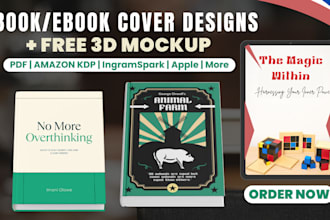 do ebook cover design, kindle cover design kdp book cover design, free 3d mockup