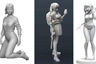 create realistic 3d character modeling, 3d model, texturing and animation