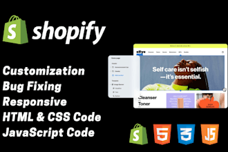 do shopify custom coding, bug fixing, and store customization