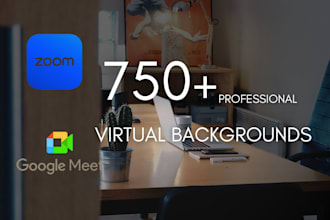 design professional zoom and google meet backgrounds