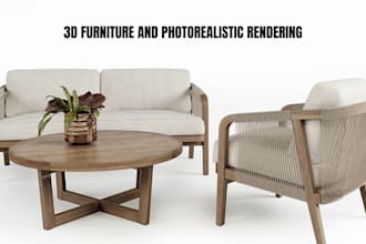 do 3d furniture model and photorealistic rendering