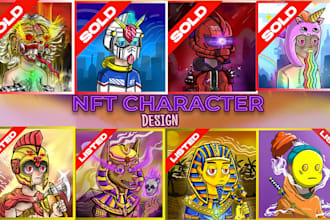 make nft cartoon and mascot logo character