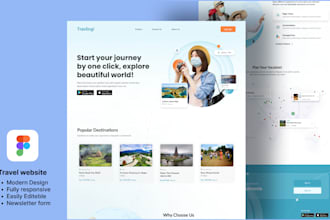 create a travel website rental hotel website or landing page