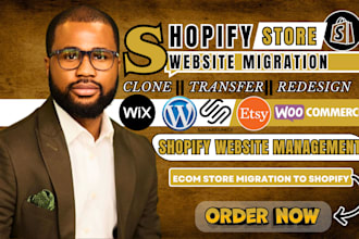 migrate your woocommerce, wix or etsy store to shopify, website migration