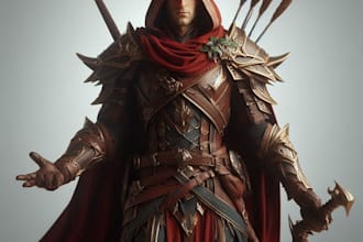 draw dnd, fantasy character and dnd character art for you