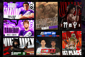 design esports posters, flyers, and tournament graphics