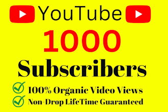 add 1000 subscriber in your youtube channel fast organically