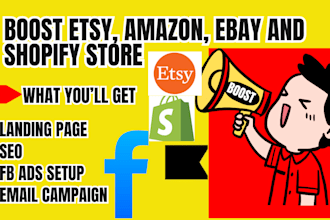 boost etsy amazon ebay shopify marketing promotion campaign sales traffic SEO