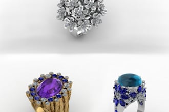 create 3d cad jewelry design ready for casting