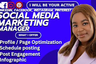 be your linkedin instagram facebook pinterest social media marketing manager