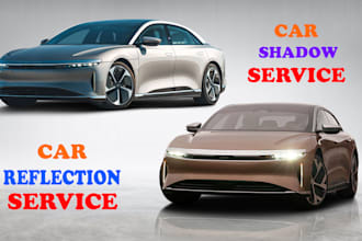 car photo editing,drop shadow,background remove,reflection shadow