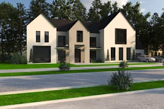 do modern 3d exterior home design and rendering