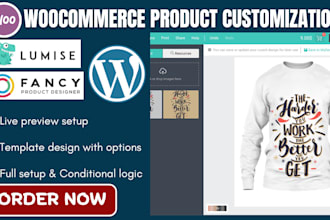 woocommerce product customization using lumise customily zakeke kickflip or fpd