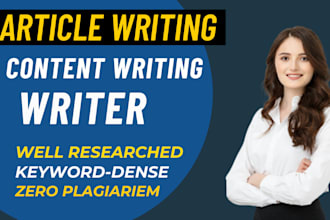 do SEO copywriting, blog post, article writing and website content