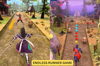 develop unity endless racing multiplayer video mobile web games, shooting, card