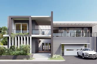 realistic 3d renderings modular homes, container houses, ue5, 3ds max decor