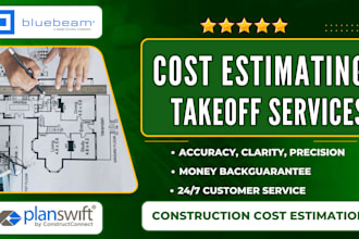 do construction cost estimation using planswift or bluebeam