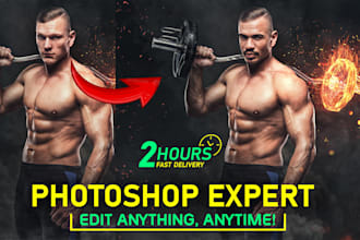 photoshop work, image editing, face swap, remove object in 2h