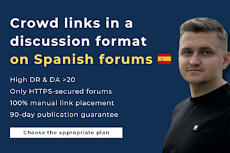 place manual high quality crowd links on spanish forums for SEO