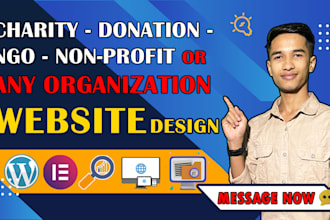 design a charity, ngo, non profit, donation, or nonprofit organization website
