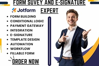 build form conditional logic payment gateway integration esignature on jotform