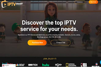 design a professional iptv website for your iptv reseller business on wordpress