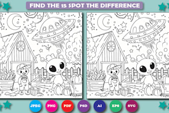 draw a hidden object and spot the different pictures from your idea